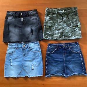 Lot of girls jean skirts